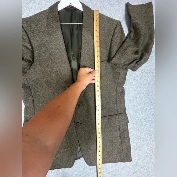 Jos‎ A Bank Blazer Sport Coat Mens 44 Regular Brown Wool Two Button Notch Lapel - Picture 8 of 13